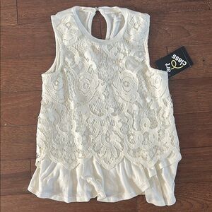 White Lace Girls Top
